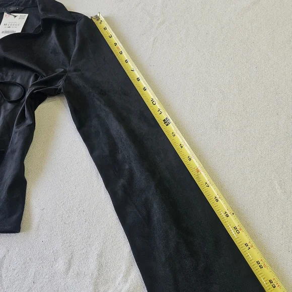 Zara Women Black Collared Long Sleeve Viscose Blazer Drawstring 90s Size M - Picture 7 of 10